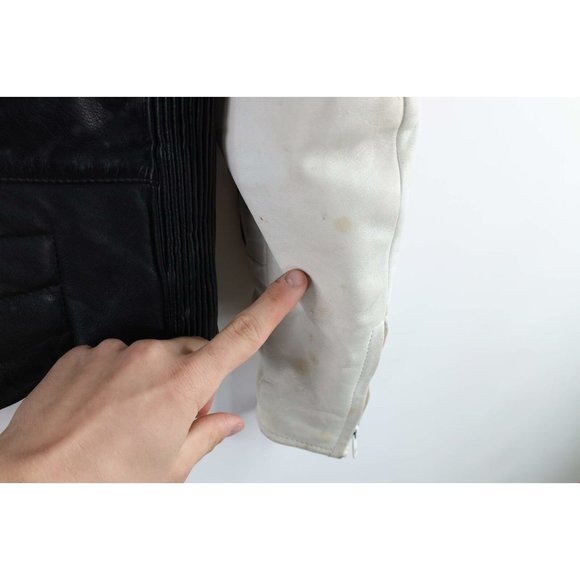 Vtg 80s Vetter Windjammer Womens 42 Distressed Leather Riding Motorcycle Jacket - Picture 8 of 11